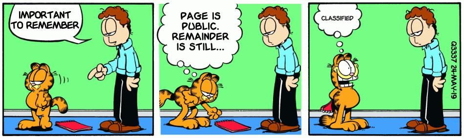 Q Drops as Garfield stripsQ3337 24 May 2019