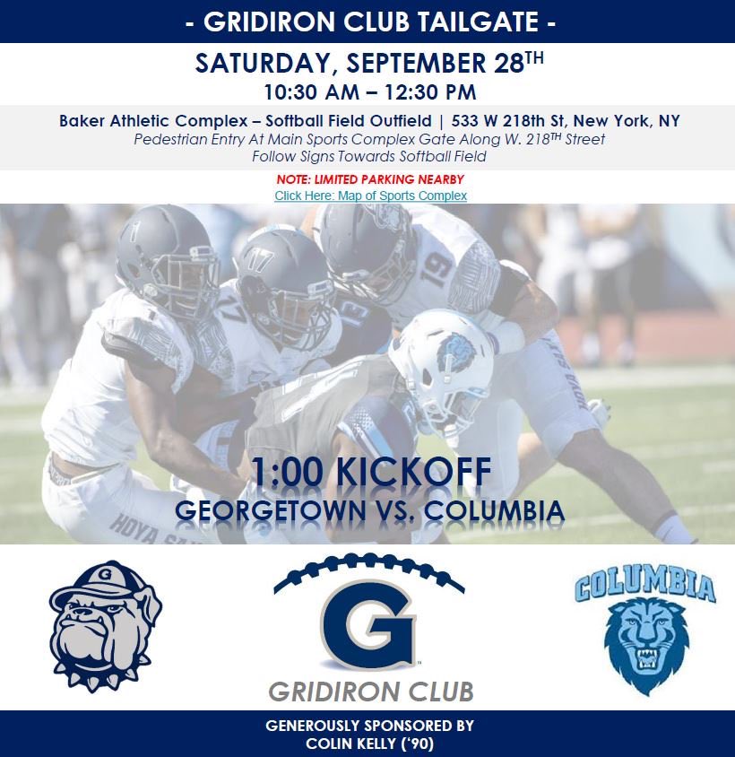 GU Hoyas Gridiron Club (@hoyasgc) on Twitter photo It’s gameday! Hope to see everyone at the tailgate! #HoyaSaxa It’s gameday! Hope to see everyone at the tailgate! #HoyaSaxa