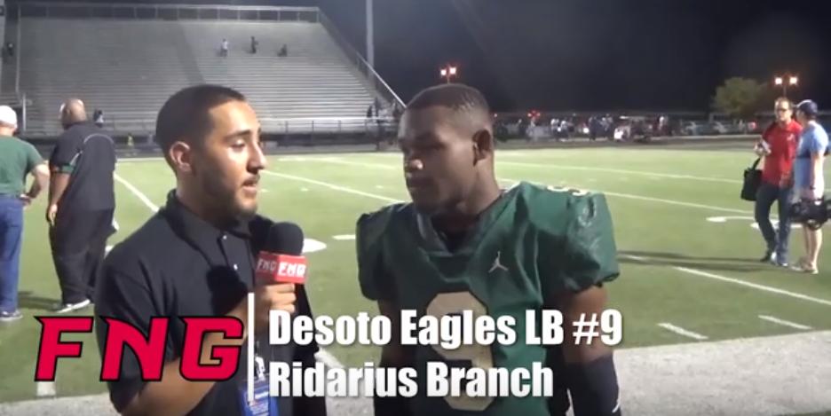 FridayNghtGlory's tweet image. VIDEO Desoto Running Backs DeMarcus Jackson, Jyison Brown and Linebacker Ridarius Branch talk about the Eagles 63-28 win over Lake Ridge  fridaynightglory.com/desoto-eagles-… #txhsfb #FNGsports @Officisl24Rj @dee5play