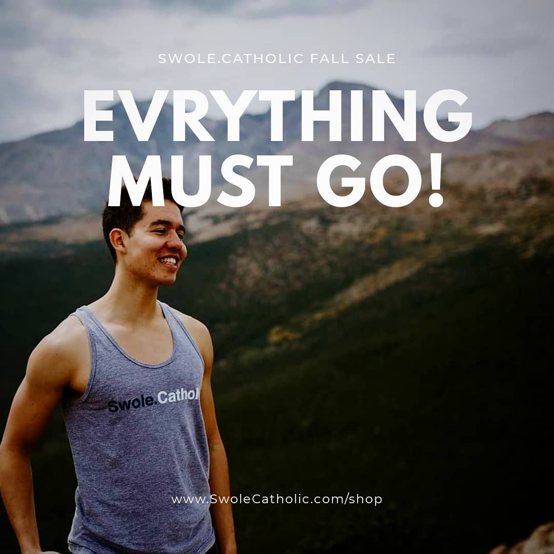SwoleCatholic's tweet photo. 🍁🍁FALL SALE 🍁🍁 

The sale continues!

We think it's time for some fresh threads! Which means we need to free up some space in my storage!

All items are on sale and sizes are limited. Snatch em while you can!

https://t.co/KQSmPjlGgc

#FallSale #Fall #SwoleCatholic https://t.co/AHP1LpWMmQ