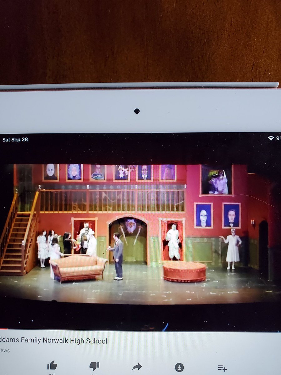 BaxBbax's tweet photo. GHS Addams Family Update:  Music and Choreography rehearsals are over, and the show is blocked.  Time to work on characters, choreography, and music scene by scene this week.  Thanks so much, Putnam County Playhouse, for once again allowing me to borrow things for this show! https://t.co/WF3OuRSasZ
