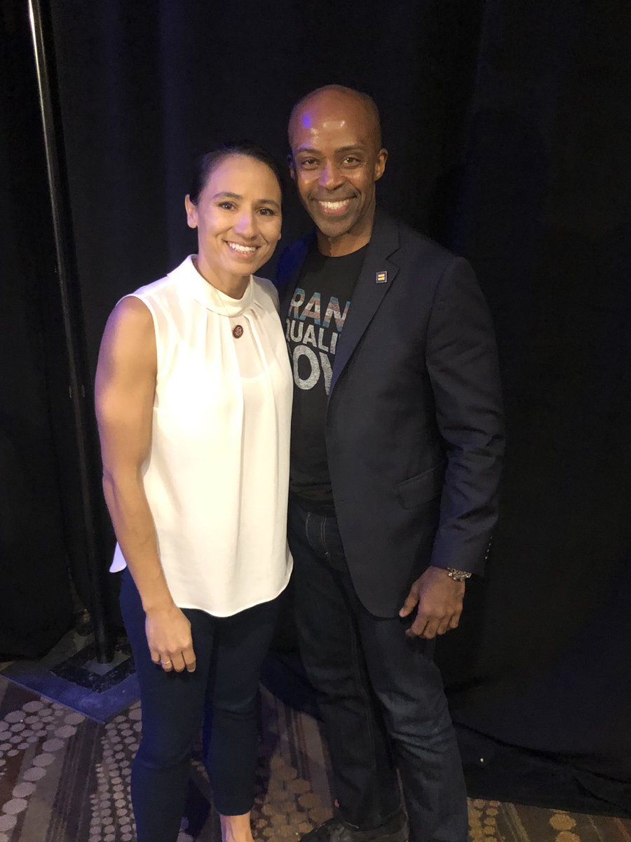 U.S. Rep. Sharice Davids with HRC President Alphonso David