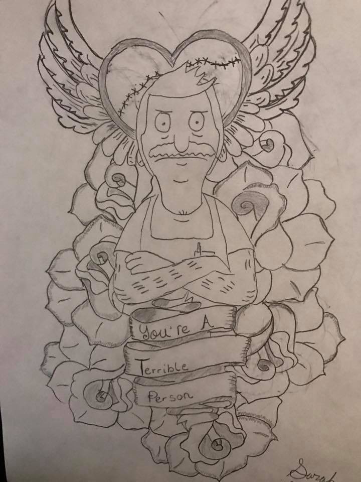 SarahGibbens's tweet photo. @BobsBurgersFOX Fan Art I did a couple years ago. I was going through hard times and Bob’s Burgers helped me get through them by making me laugh and smile. https://t.co/C95CZPB4Un