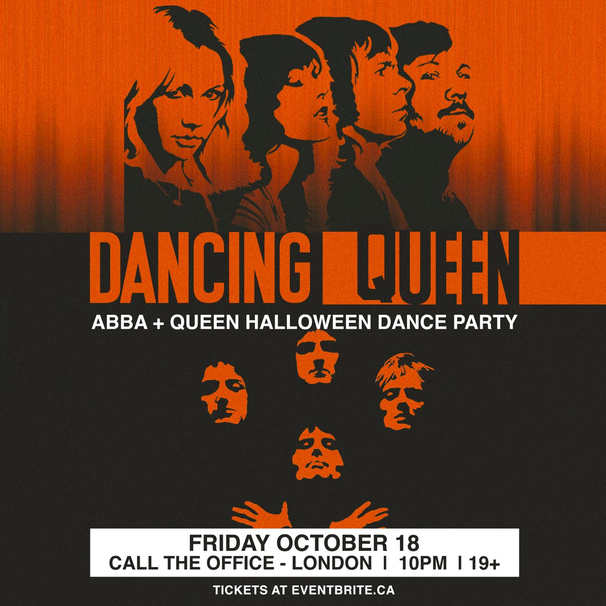 JUST ANNOUNCED: Dancing Queen - ABBA &amp; Queen Halloween Dance Party at Call The Office on Friday, October 18! Get tickets here: bit.ly/2nysMxm