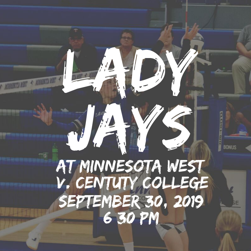 MinnesotaWest's tweet photo. It's HOMECOMING 2019! Lady Jays at home 6:30 Monday night! #MinnesotaWest #learnwithpurpose #LadyJayVolleyball https://t.co/EbNPjzymG4