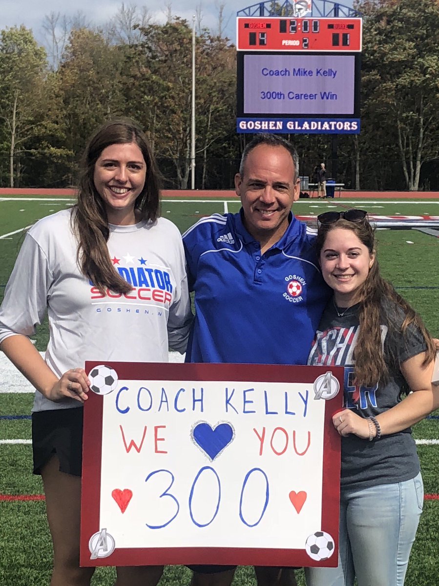 GoshenNYSoccer's tweet photo. A strong 4-1 victory over @_BCAthletics_  today, Coach Kelly earns career victory #300 and an awesome turnout for the annual Alumni game...it was a GOOD day! https://t.co/znRgmAvp7O