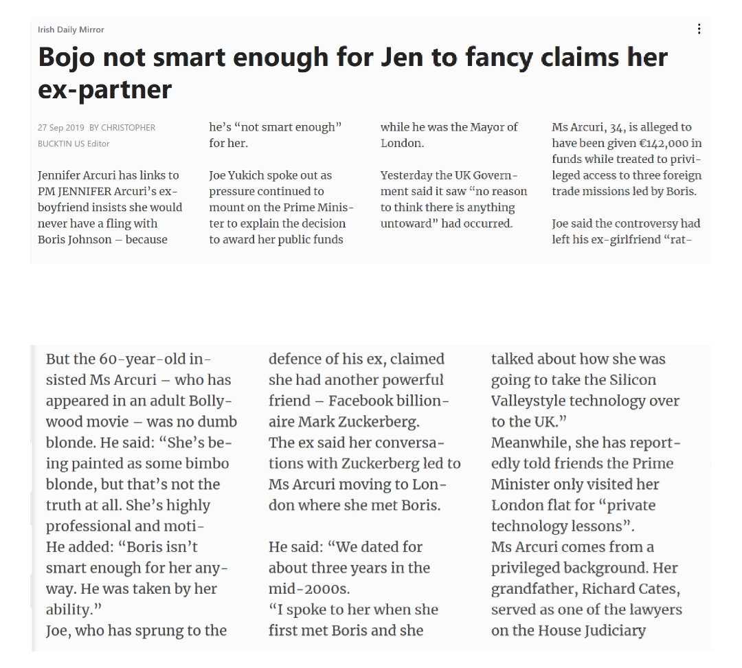 BoJo not smart enough: Johnson wasn't the first old man Jennifer Arcuri had a crush on. In the mid-2000s, she had a 3-year affair with the actor Joe Yukich, known for 'The Wright Stuff' in which Arcuri starred. Yukich has now come to Arcuri's defence.  https://m.imdb.com/title/tt0491591/fullcredits?ref_=tt_cl_sm#cast