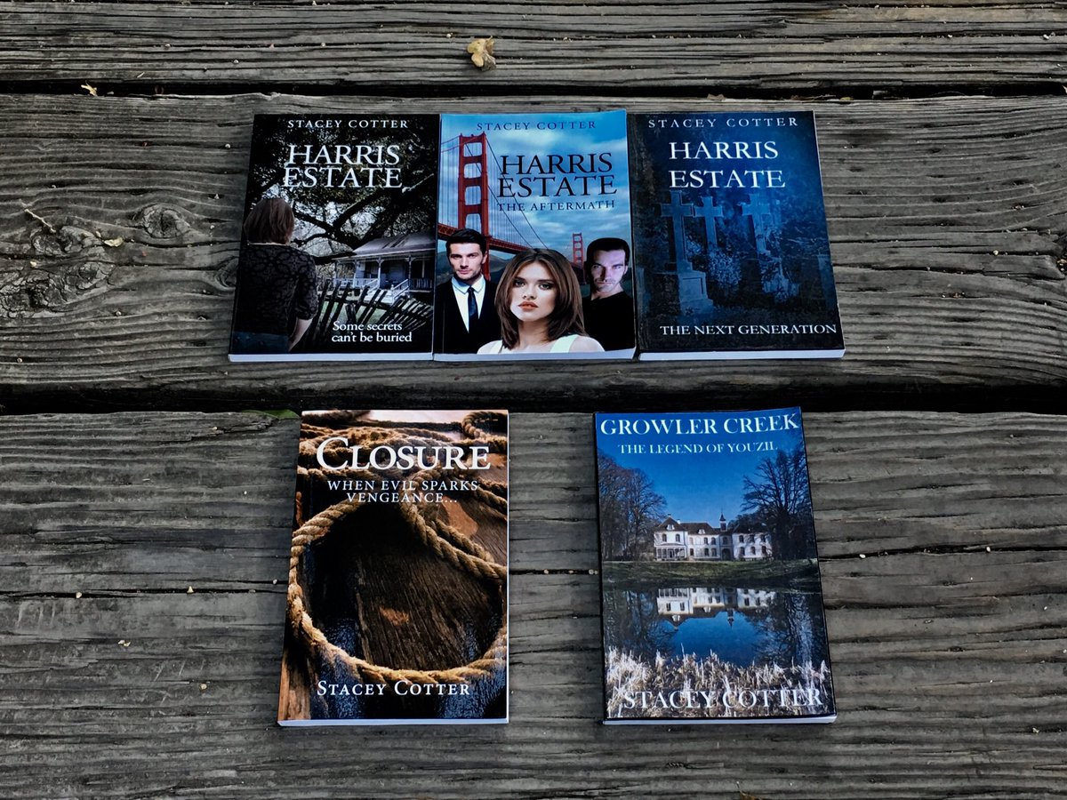 StaceyCotter5's tweet photo. Exciting news!  Novels are all now available on Amazon!  Note:  you can read electronic versions on your computer, tablet or phone. Please share and RT!  😊📖📚

Link:  https://t.co/ANW1HQOCTx

#harrisestate #closure #growlercreek #newrelease #book https://t.co/z9tknHh9bU