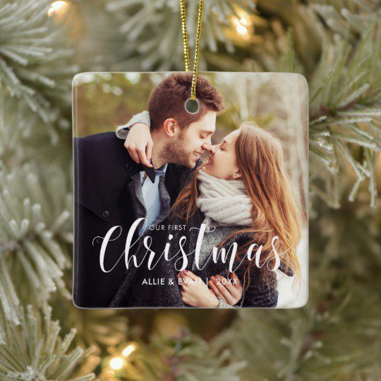 HeartLocked's tweet image. "Our First Christmas" Modern Personalized Ceramic Ornament zazzle.com/our_first_chri… #ourfirstchristmas #newlywedchristmas #keepsakes #photogifts