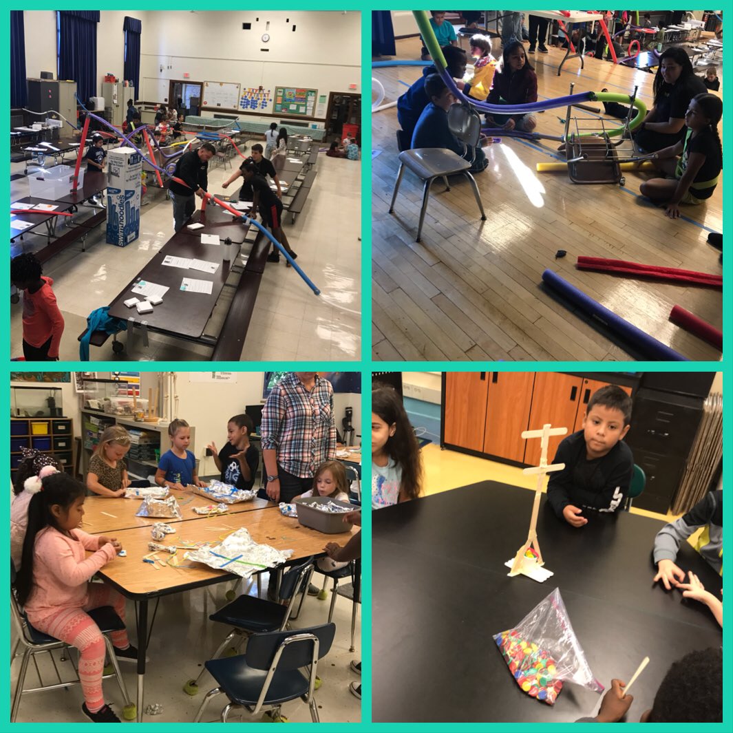 SimmersSusan's tweet photo. Our first” “Blow Off Some STEAM” day was a huge success!  Our students loved meeting the challenges! Thanks @MelissaUnger15 and @InnovationSFSD for some super ideas! https://t.co/ZTx9AsqzBg