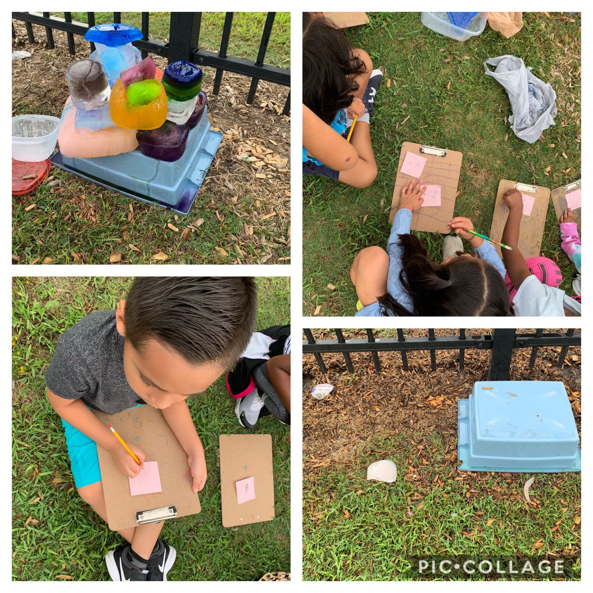 MMiller_RCE's tweet photo. @HumbleISD_RCE  Kinder Cubs had a great time observing and recording how ice can be changed by the sun. #RCECub https://t.co/1OdJXdWE3u