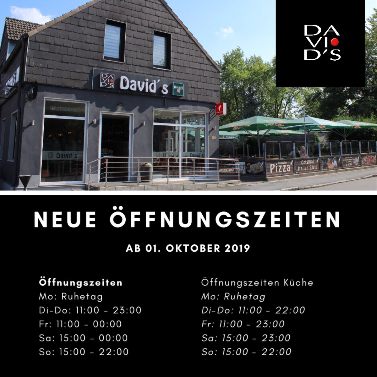 davidsdortmund's tweet photo. NEUE ÖFFNUNGSZEITEN... Ab 01. Oktober 2019. #davidsdortmund https://t.co/4lwh0xrZjP