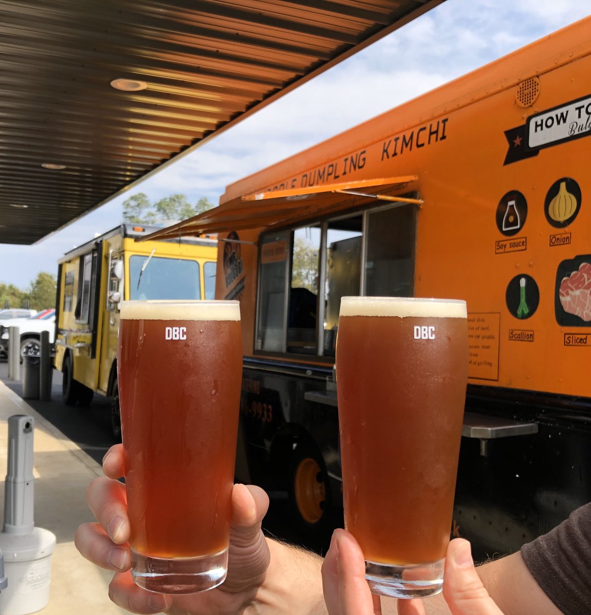 DevoutBrewing's tweet photo. Oktoberfest has started! Potatolicious Spiced Ale and Hans Grubier Oktoberfest are now on tap. Mr. Bulgogi and Pgh PoBoy are here and their windows are up! 🍺
#DevoutBrewing #MrBulgogi #PghPoBoy #SweetPotatoAle #Oktoberfest #BrewmudaTriangle https://t.co/jTb3Kl4GfG