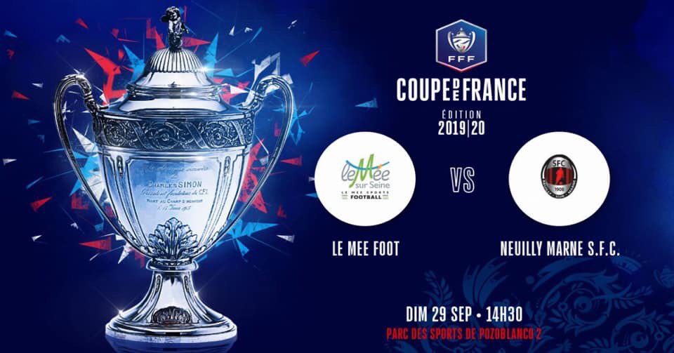 🚨 VENEZ SOUTENIR NOTRE ÉQUIPE PREMIÈRE !

▶️ Séniors - Equipe fanion 
👥 Abdou 
🏆 4ème tour de Coupe de France 
🆚 Neuilly-sur-Marne
🏠 À domicile
🏟 Parc des Sports de Pozoblanco 
🗓 Dimanche 29 septembre 2019 
⏰ 14h30

#LeMéeSF