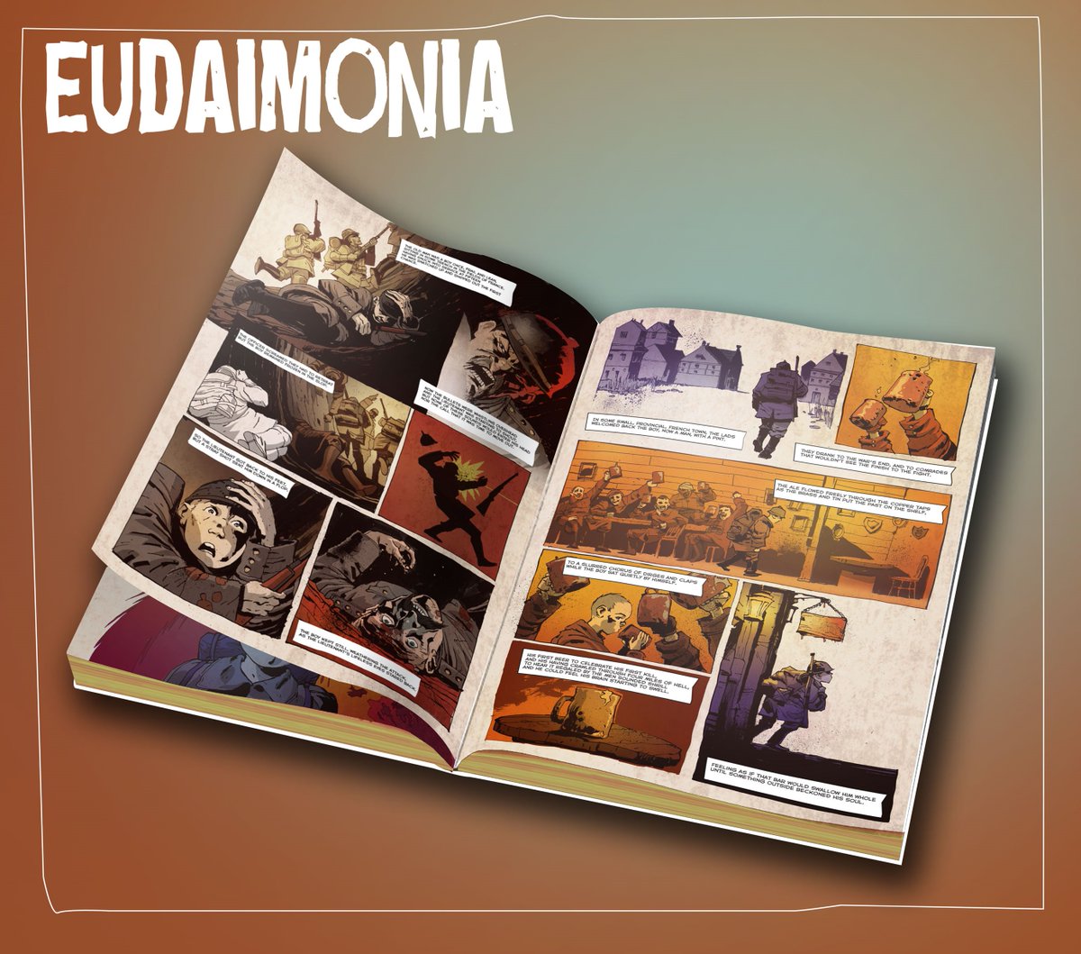 EudaimoniaComix's tweet photo. Weekend's here, great time for football and porno and books about war. Eudaimonia would be great addition to your average house with a nice hardwood floor.
https://t.co/XyWF66LWQ3
#ComicsRevolution #BuildingAFuture #TeamComics #IndieFocused #indiecomics #comicsgate #cgphase2 https://t.co/SANjCWhKuc