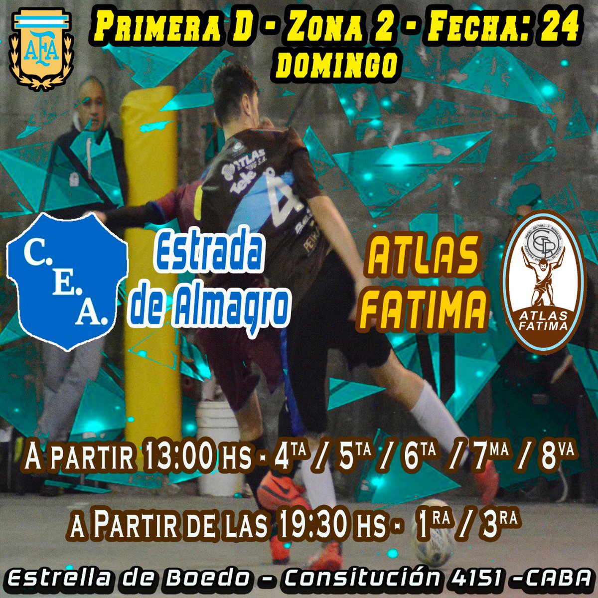 Mañana vamos a Boedo para alentar a los Guerreros!!! Venite y alenta a los pibes.
#DaleAtlas
<a href="/PrensaClubAtlas/">Prensa Club Atlas</a> 
<a href="/pasionfutsal/">Pasión Futsal</a> 
<a href="/julianeldiez/">julian garcia</a> 
<a href="/DavidBLarrosa/">DAVID LARROSA</a> 
@MoyanoV77