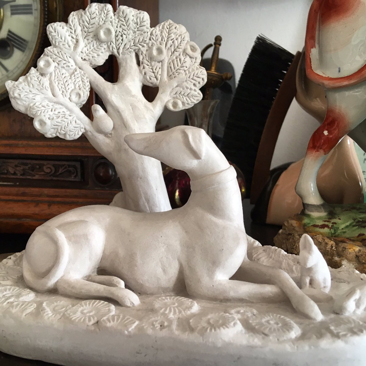 BayleWindow's tweet image. Modelling almost finished on this dead pet commission #faux #staffordshirepottery #sighthound #improvingtechniquewise
