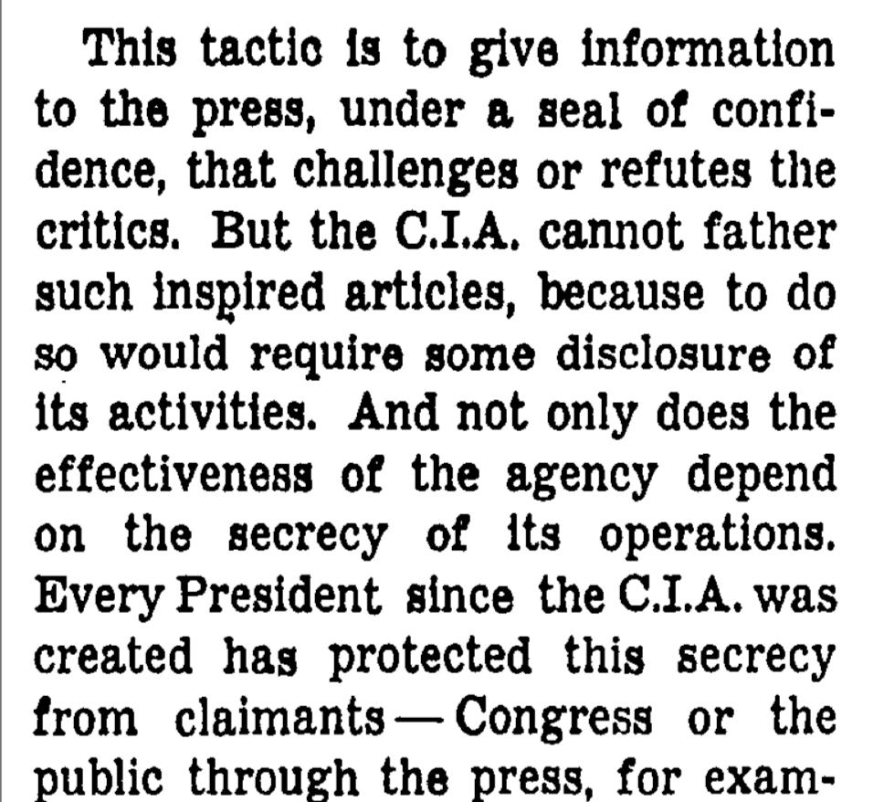 The  @CIA is even using the exact same tactic, with a modern, fake "whistleblower" spin. They feed info on a back channel to the compliant media, which publishes what they say. Look what they were doing to JFK,  @POTUS.
