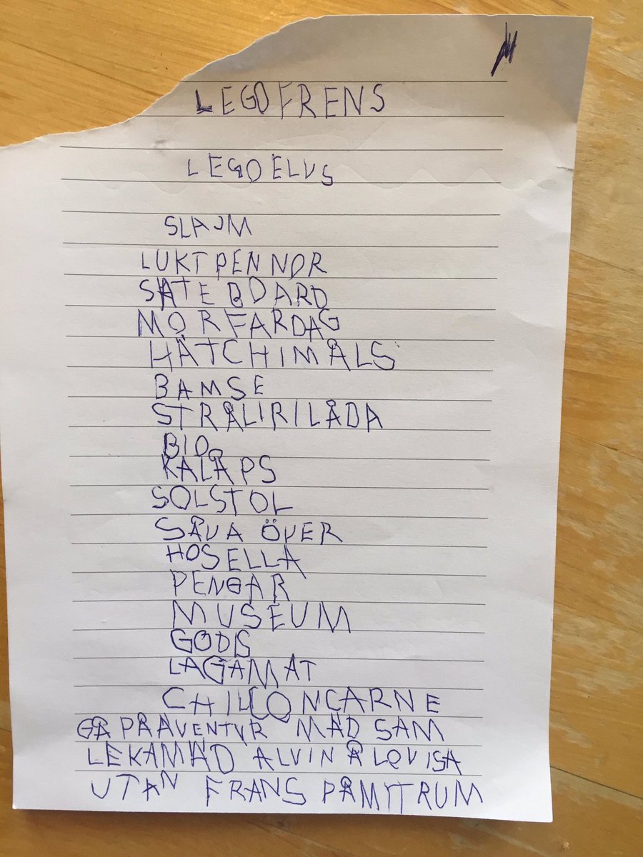 SagaJonsson's tweet photo. Om ni har tråkigt kan ni få läsa en sjuårings önskelista, lite underhållande faktiskt https://t.co/CcNIDaJzah