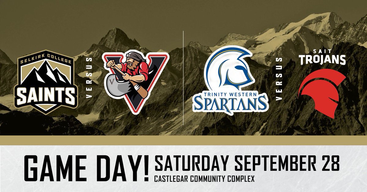 IT'S GAME DAY!! The Saints face off in day two of the BC/Alberta College Hockey Showcase tonight! Don't miss this BCIHL/ACAC exhibition match up!

Saturday 4PM <a href="/TWUHockey/">TWU Spartans Hockey</a> vs <a href="/SAIT_Trojans/">SAIT Trojans</a> 
Saturday 7:15PM Saints VS <a href="/WeAreVoyageurs/">Portage College Voyageurs</a> 

$5 exhibition pricing applies to all games!