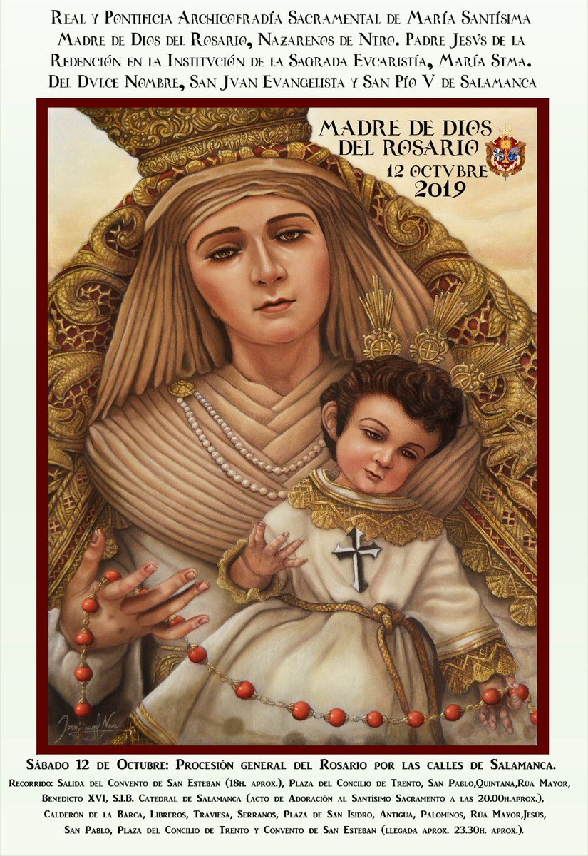 RsarioSalamanca's tweet photo. 🎨 PRESENTACIÓN |

Se acaba de presentar el cartel anunciador de la Salida Procesional 2019 de Nuestra Madre de Dios del Rosario por las calles de Salamanca realizado por el artista D. José Ángel Nava.

#SalidaProcesional #Cartel #Rosario2019 https://t.co/IrZt4SSElv