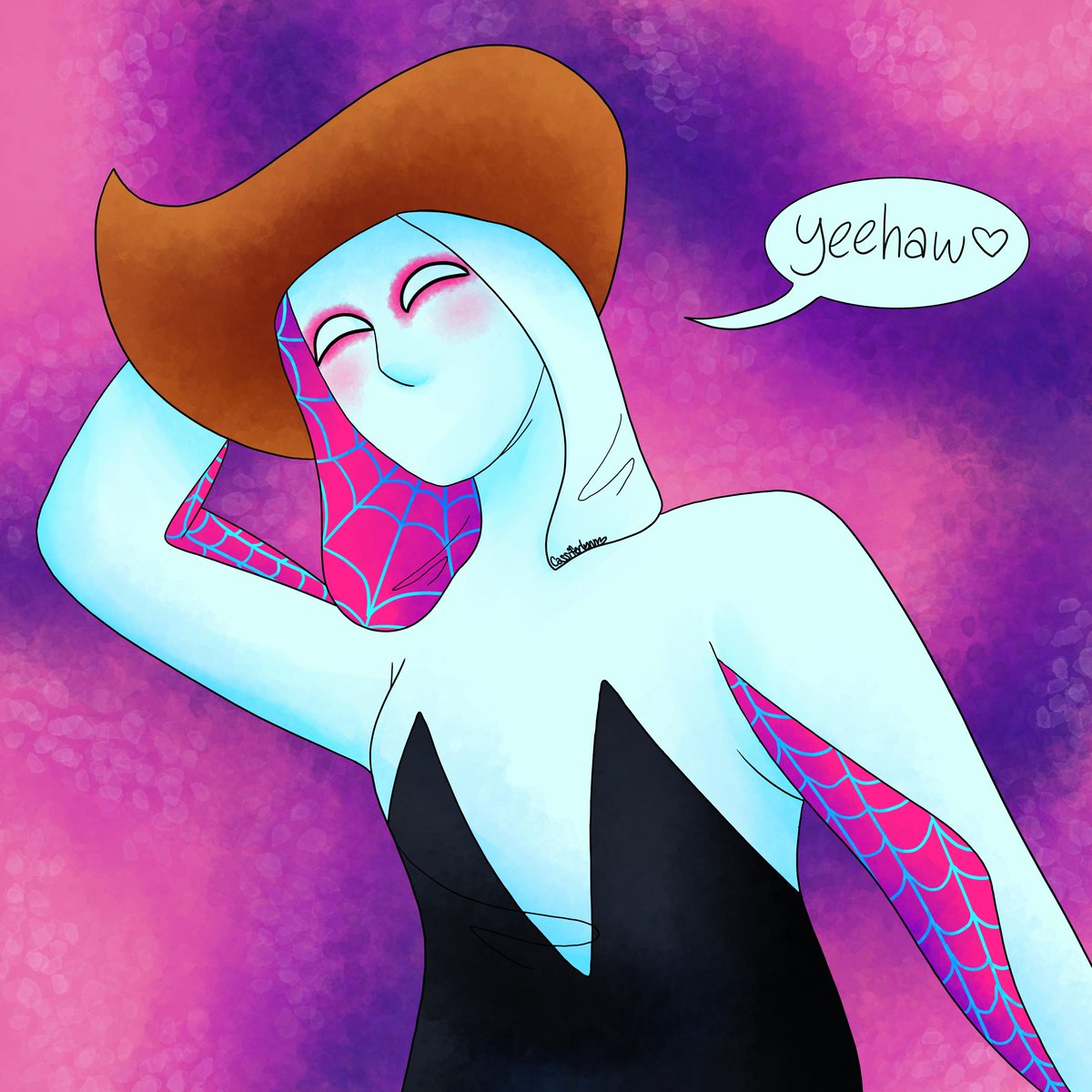CassiferLynn's tweet image. yee....haw #panelredraw #marvel #spidergwen
