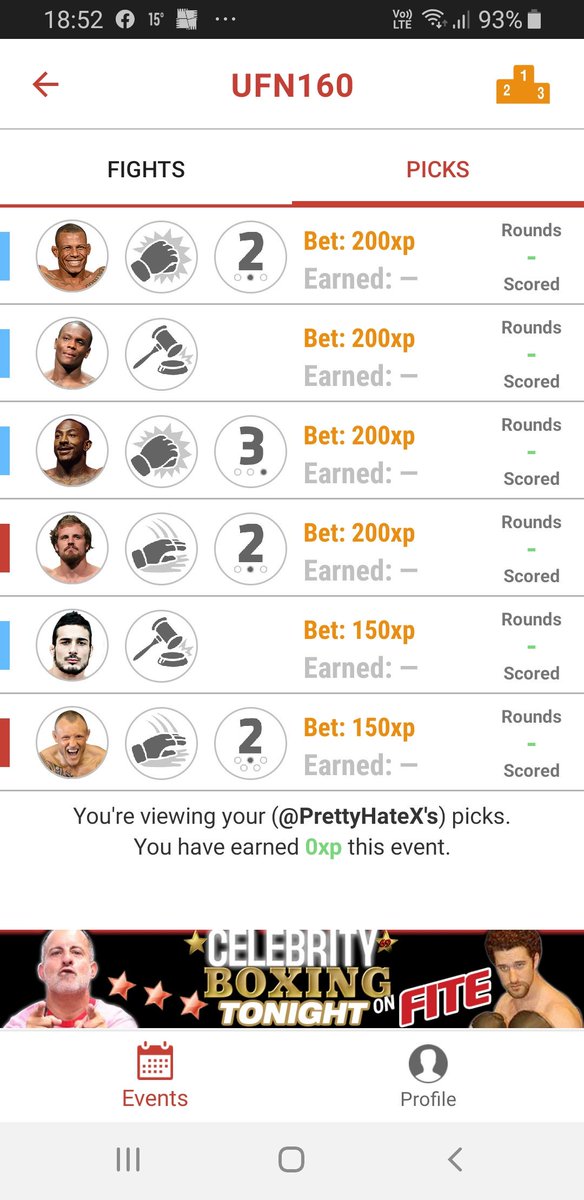 PrettyHateX's tweet photo. #Picks #UFC #FightNight160 
Who you got picked guys? 
@DanSmith667  @mattbailey1991  @Chucho_209 @NATHHP91 https://t.co/bu9EikGqWl