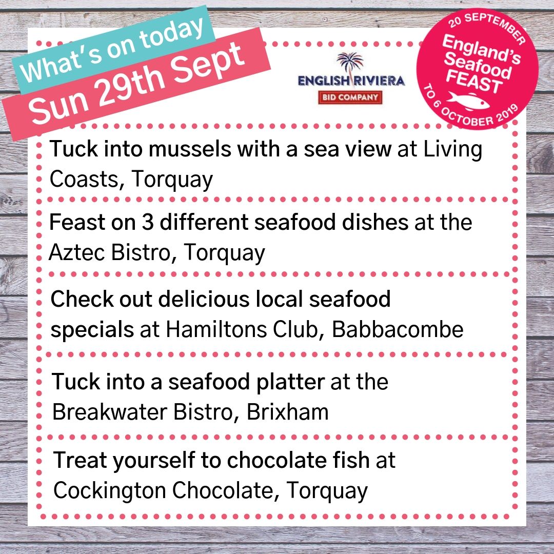 It's time for another Sunday Feast-day. Where will your Sunday take you? Lots more to choose from at theseafoodfeast.co.uk. #seafoodfeast @LivingCoasts @tlhhotels @HamiltonsTorqu1 @cantinagood @BreakwaterBeach