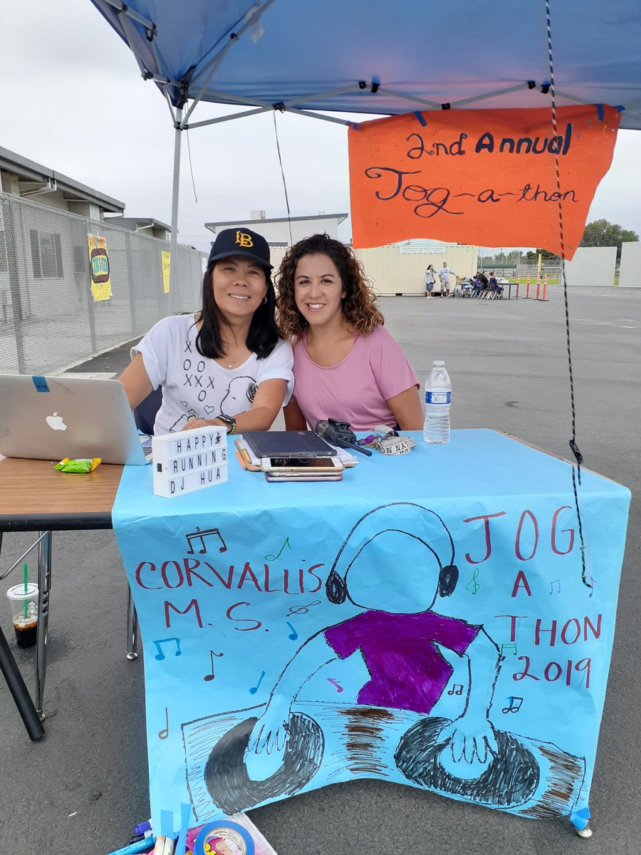 Our 2nd Annual Jog-a-thon. Our two wonderful P.E. teachers, Ms.Hua and Mrs. Monarrez.
