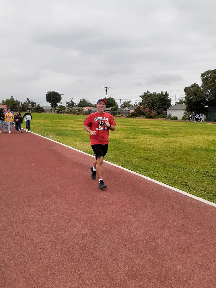 Mr.Roper running during our 2nd annual Jog-a-thon.