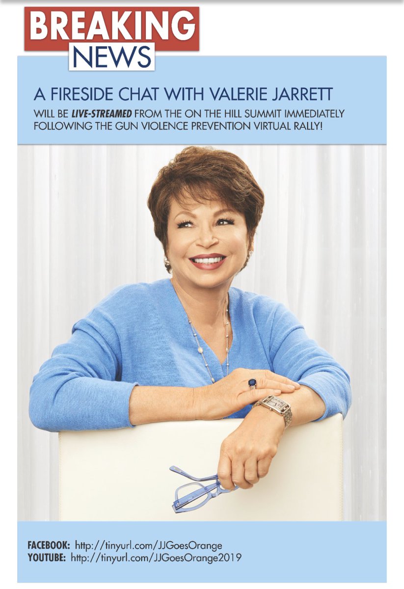 CentralRegionJJ's tweet photo. BREAKING NEWS: A Fireside Chat with Valerie Jarrett will be live-streamed TODAY from Jack and Jill of America’s 2019 On The Hill Summit! Don't miss it! #jjgoesorange #Jjcentral 
FACEBOOK: https://t.co/XqpwzTSv0C 
YOUTUBE: https://t.co/JGjWPxUJzv https://t.co/Irz5xCU3h5
