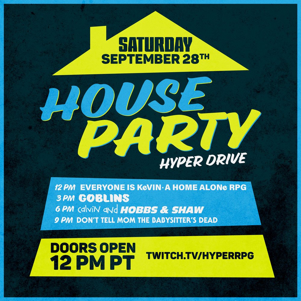 Hyper_RPG's tweet photo. The 'rents are outta town on #NationalDrinkBeerDay! Well, that was a mistake!

We're throwing a HOUSE PARTY!!!

Join us at 12 pm PT for the wildest shinanegans on the internet @ https://t.co/0dSGfpxi0y. https://t.co/KylgsGFrW1
