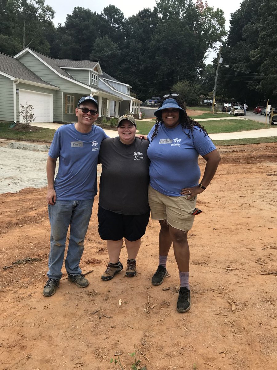 HabitatGwinnett's tweet photo. All work and some play at our build sites today! We celebrated our crew leader, Maria’s, birthday. And we were also joined by some staff members too!! Thank you all for coming out! 💚💙
#GwinnettHabitat #Community #GwinnettBuild #Volunteer #KindnessIsASimpleThing https://t.co/OMJYNyFXaO