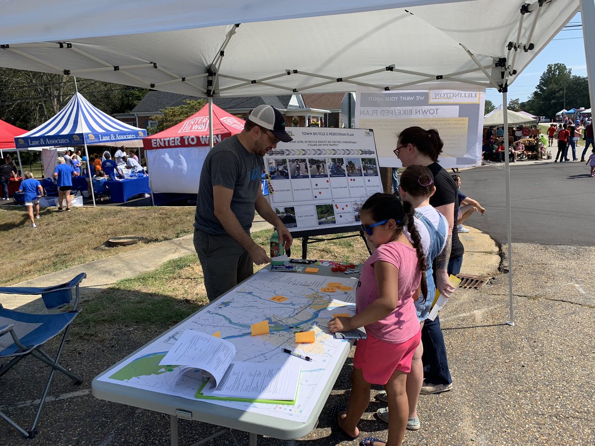 Hey #Lillington!  Come out to #CapeFearFest today to tell us where you want see bike &amp; pedestrian improvements in Town!   <a href="/StewartInc/">Stewart</a> #stewartplanning <a href="/sary81773/">Chad Sary</a> surveymonkey.com/r/lillingtonbp