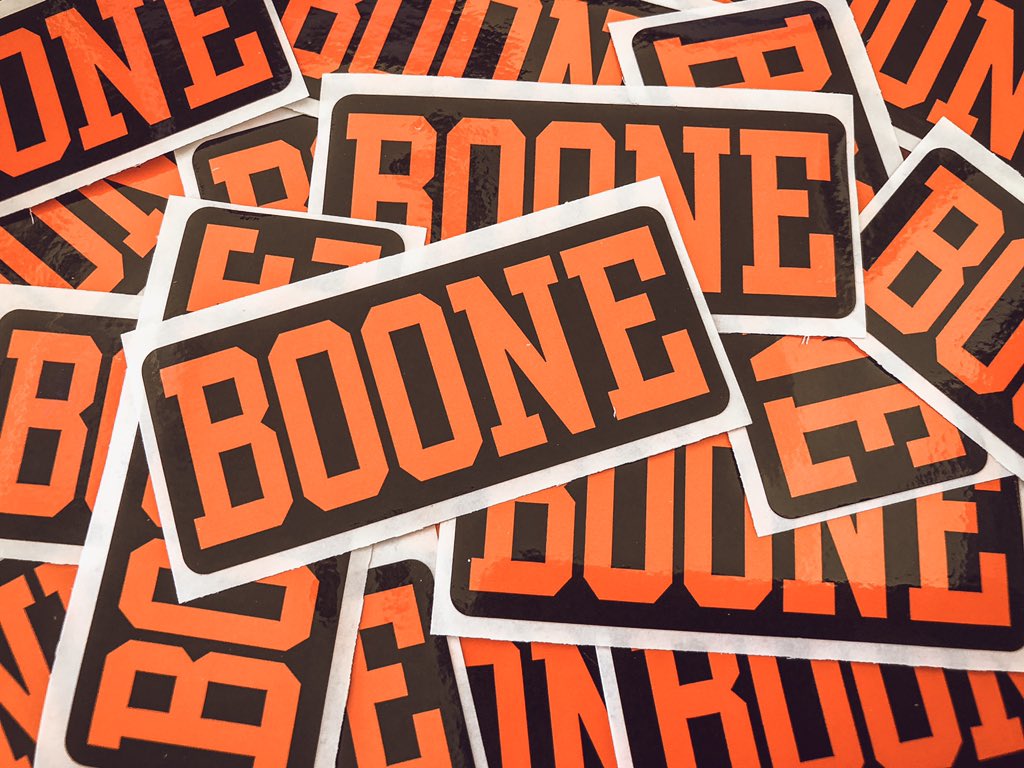 🧡 #OKState fans! Stop by Fan Assistance today at BPS and grab a free Boone sticker. #RememberingBoone