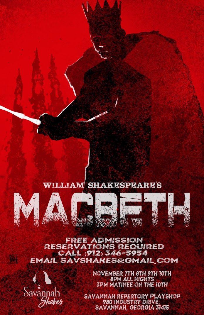 SavannahShakes's tweet photo. We are so happy to release our poster design for MACBETH, crafted by celebrated artist and author, Jason Platt. This is only the beginning of the awesome. Go to https://t.co/Uj1Dq0gXAE to donate your way into nabbing a signed copy of this design. #savannahshakes #macbeth https://t.co/XwzcnDDK6S