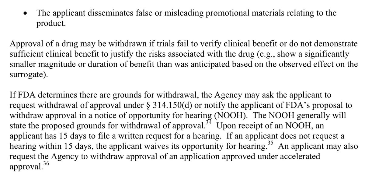 $SRPT gentle reminder that withdrawal of eteplirsen AA is entirely possible, and from an evidentiary standpoint, more likely than not: