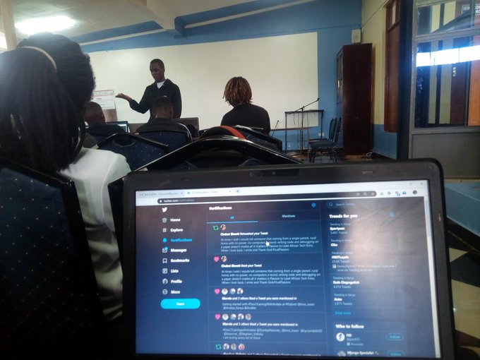 StanleyMasinde_'s tweet photo. Today I had a privilege of facilitating #devcmeetup1 at #Eldoret Kenya Courtesy of #devctrainingwithandela by @Andela and #DevC. I loved the zest that the learners had as we explored more on databases.
Thanks to @timz_owen for making this possible.
@Andela_Kenya @OpenClassrooms https://t.co/6WL3KqyOXO