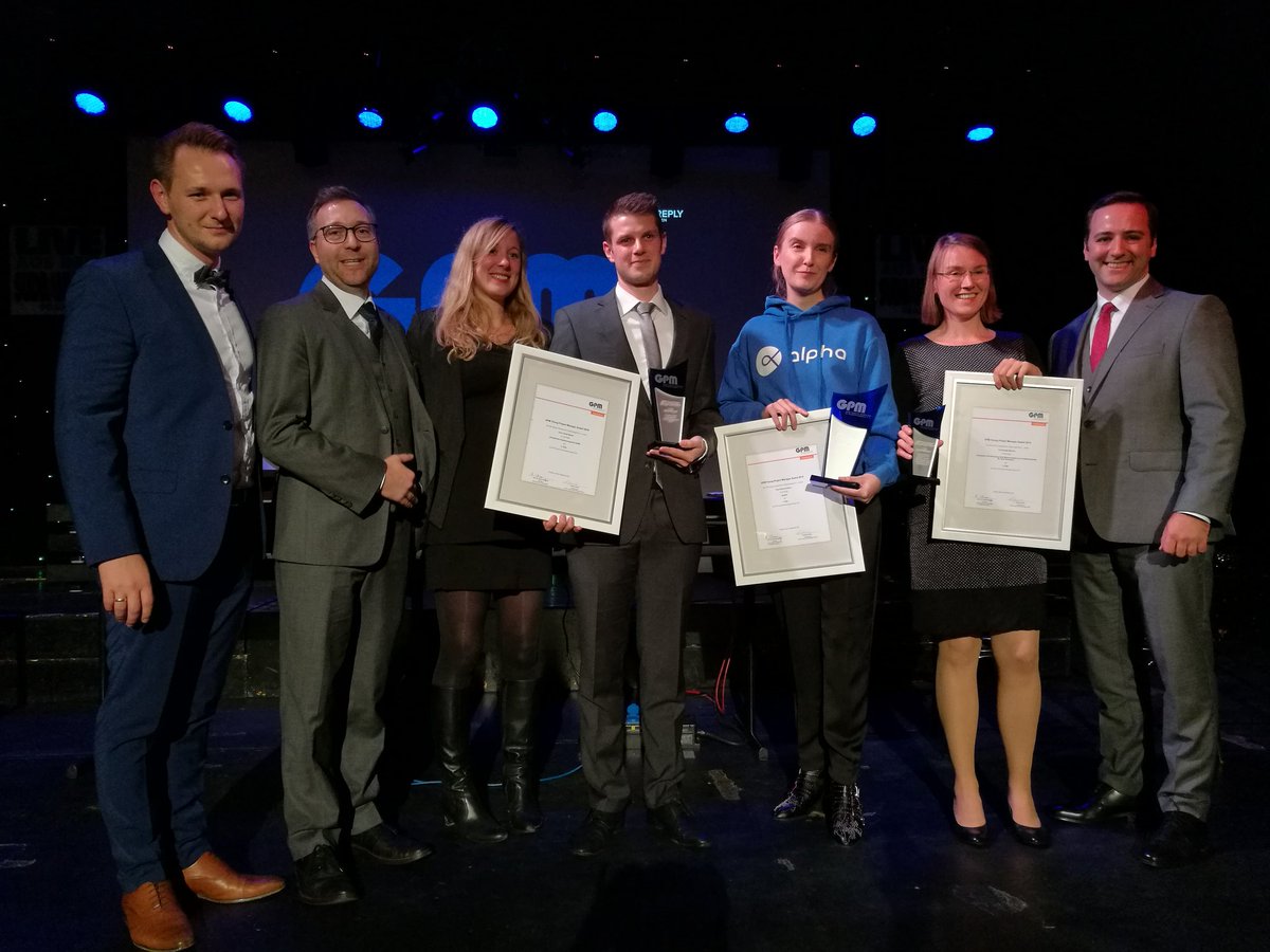 GPM_IPMA's tweet photo. Herzlichen Glückwunsch den Preisträgern des GPM Young Project Manager Award 2019! 
Ein Danke geht auch an das Juroren-Team. #GPM_IPMA #ycpmsummit2019 #projektmanagement #gpmaward https://t.co/ENwwd5U6Nl