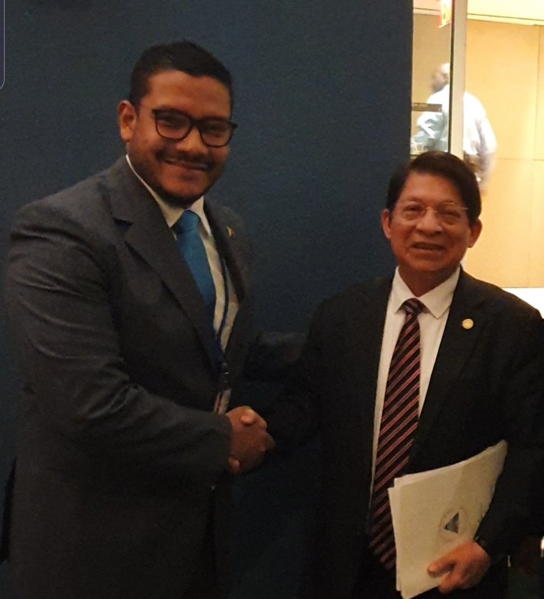 RanderPena's tweet photo. Agradecemos la solidaridad del pueblo de Nicaragua con Venezuela, manifestada por su Canciller, Cro. Denis Moncada en #AGNU, y acompañamos la demanda del cese de toda política injerencista que viola el Derecho Internacional y la autodeterminación de los pueblos. https://t.co/6LfQ6fKOQ1