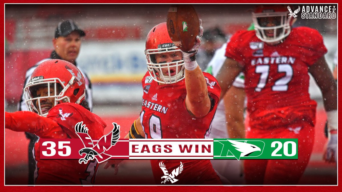 FINAL | #EAGSWIN!!!!! Eastern collects nearly 300 yards on the ground and forces six turnovers en route a 15-pt win over <a href="/UNDfootball/">North Dakota Football</a> to open <a href="/BigSkyFB/">Big Sky Football</a> play!!!

Full recap to come on GoEags.com!!!

#ProtectTheRed #ATS #GoEags