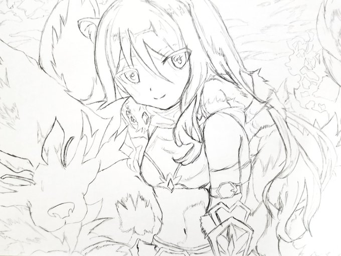 久々に鉛筆で描いてみた✏️
慣れてないからか....うっすいなぁ?

#鉛筆画 
#模写
#プリコネR
#シオリ 