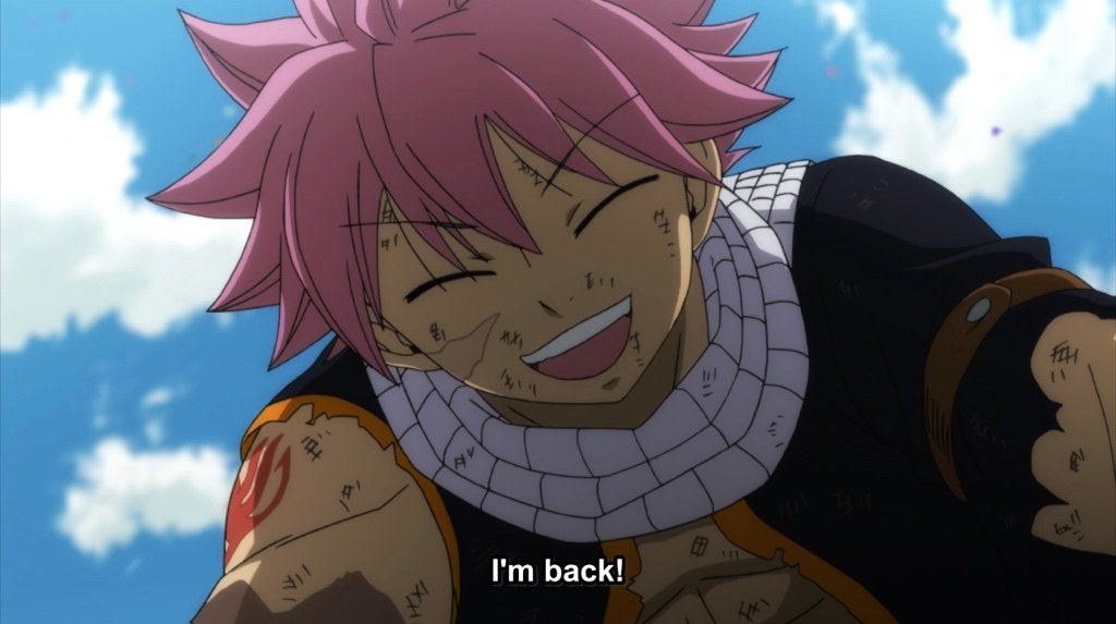 RealHero93's tweet photo. "I'm back!"
"Welcome home!"
Natsu and Lucy are happy to see each other again.😍💖
#FairyTail #NaLu https://t.co/2JWne4cybc