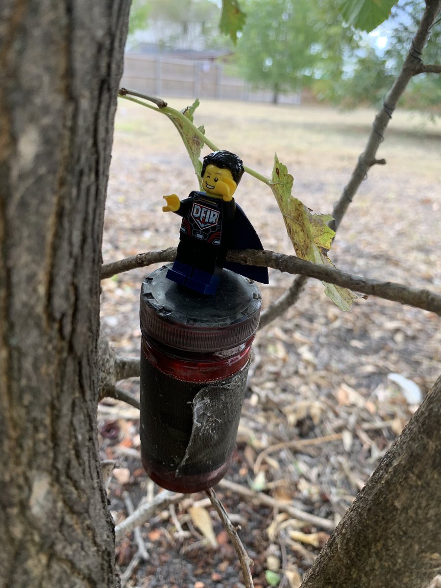 ForensiCacher's tweet photo. Another find for today ✅ We are ready for liftoff! 
.
.
.
#geocaching #LEGO #DFIR #pillbottlecache #trackable https://t.co/WBzpuXzsLl