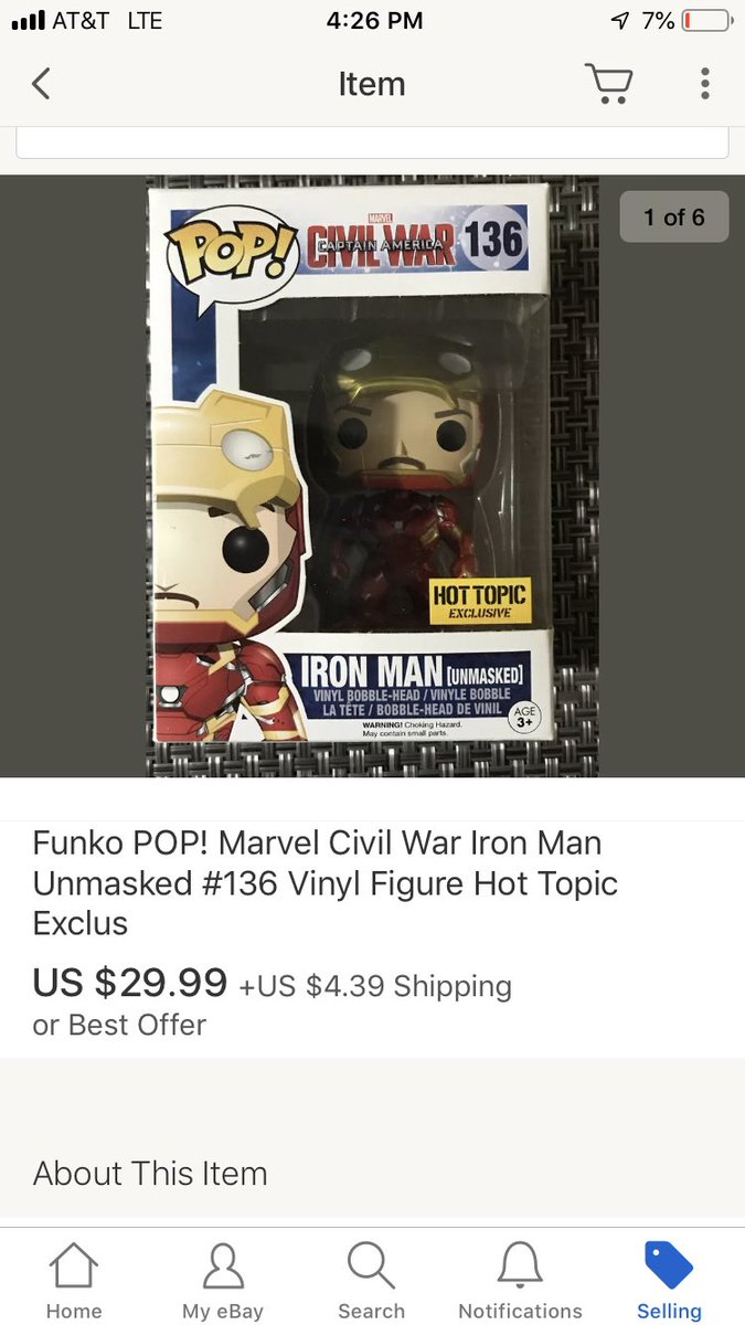 BravosJourney's tweet image. #whatsoldonebay last month #FunkoPop #funko #CaptainAmerica #IronMan #textbook #nike I picked up the funkos in a lot of 46 for about $2.15 a piece. #eBay #ebayreseller #resell #reseller #resellercommunity