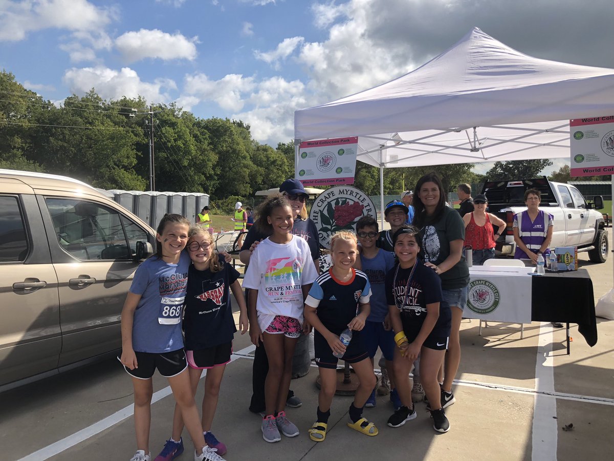 Check out our young leaders in action! <a href="/McClureMarshals/">McClure Marshals</a> Student Council spent some time helping out at the <a href="/CrapeMyrtleRun/">CrapeMyrtleRun</a> this morning. #mccluremarshals #misdliveskind