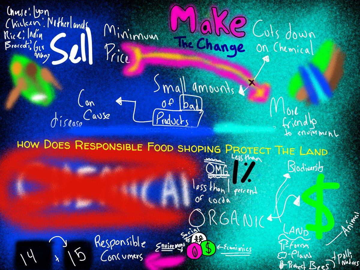 JennyKaste's tweet photo. We used #sketchnotes to record all our information from our @NatGeoEducation resources .... Looking to understand how responsible shopping can protect our land?  Just check out these @GSA5thGrGators work for answers! @TeachSDGs #ThingsNotTested https://t.co/I711Sv7yXr