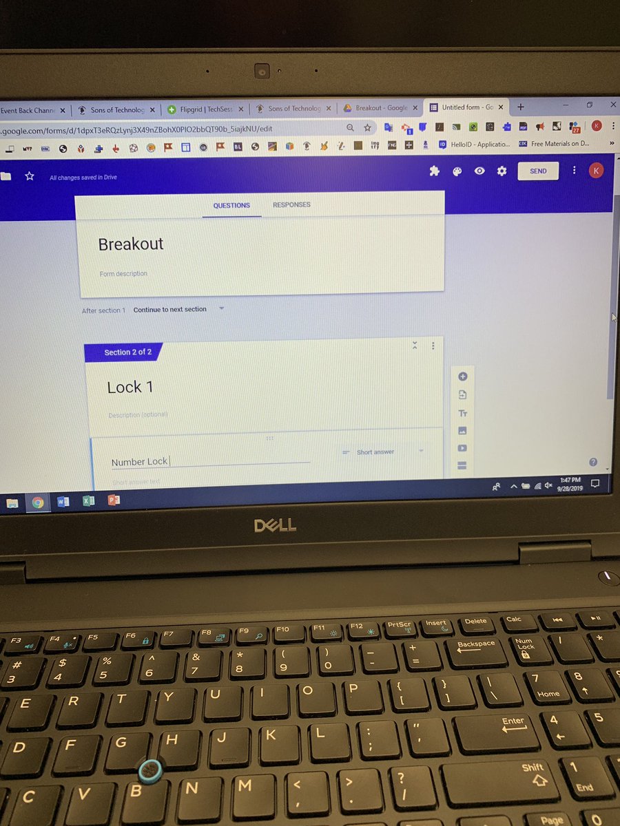 WilliamsKimCWU's tweet photo. Using Google Forms to create my own Digital Breakout! #GooglePD https://t.co/SMy47lBIZn