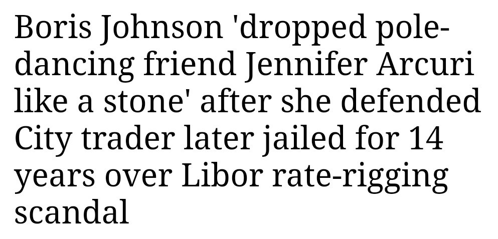 Let's return to Tom Hayes, Arcuri's co-director at Title X Technology and LIBOR convict. It is said BoJo dropped Jenny 'like a stone' after she defended Hayes.Is Boris lying? Surely he read Arcuri's 2013 claims long before he severed contact with her! https://www.dailymail.co.uk/news/article-7506791/Boris-Johnson-dropped-pole-dancing-friend-Jennifer-Arcuri-like-stone.html