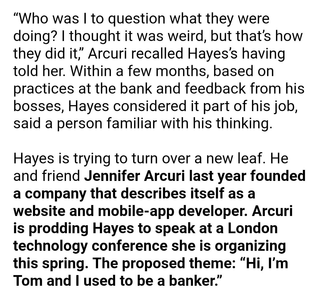 Let's return to Tom Hayes, Arcuri's co-director at Title X Technology and LIBOR convict. It is said BoJo dropped Jenny 'like a stone' after she defended Hayes.Is Boris lying? Surely he read Arcuri's 2013 claims long before he severed contact with her! https://www.dailymail.co.uk/news/article-7506791/Boris-Johnson-dropped-pole-dancing-friend-Jennifer-Arcuri-like-stone.html